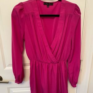 Fuchsia pink wrap dress